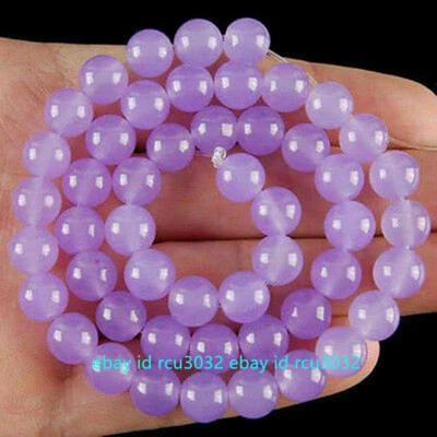 Natural Lavender Jade Round 6/8/10/12mm Gemstone Loose Beads 15'' AAA++ - Image 1 of 4