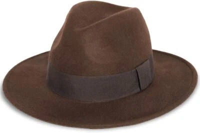Wool Felt Wide Brim Fedora Hats for Women Men - Image 1 of 4