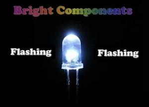 5 x White Flashing LED 3mm - Ultra Bright(6000mcd) - UK Seller - Picture 1 of 1
