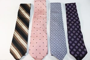 Men's Ties BURMA BIBAS Silk Luxury Designer Neckties 4" Pink, Blue ITALY NEW - Picture 1 of 9