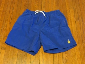 Men's VTG 90's Nautica Royal Blue Yellow Swim Trunks Board Shorts sz L - Picture 1 of 4