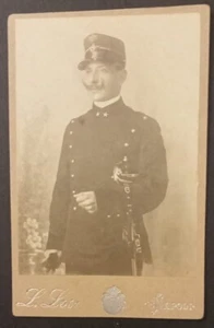 Antica fotografia su cartoncino Ritratto Militare Inizi ‘900 L. Loso NA 12x8 cm - Foto 1 di 2