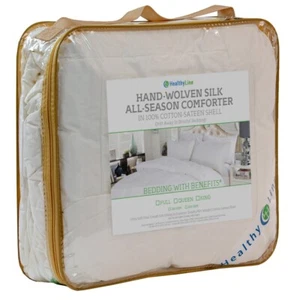 HealthyLine Tussah Silk Filled Comforter Blanket Light Weight 300TC Cotton Shell - Picture 1 of 8