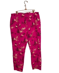 Pantalones Elásticos Emiko Rosa Pierna Recta Tobillo Nuevos con Etiquetas Talla XL Floral - Imagen 1 de 9