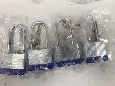 4 LanuBe Lock Laminated keyed Padlock 2", keyed Alike Locks, 3 1/4" Total Length - Image 1 of 4