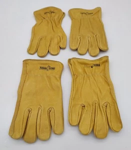 Brand New Rough Rider Tan Leather Work Ranch Gloves Size Large L Two 2 Pairs - Picture 1 of 2
