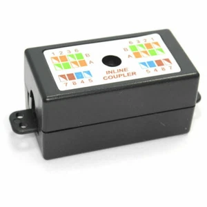 Inline Auflegewerkzeug Kupplung für Ethernet Lan Kabel CAT5e Schwarz - Bild 1 von 12