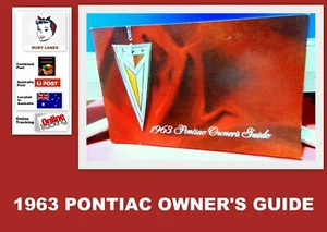 1963 PONTIAC OWNER'S GUIDE - EXCELLENT CONDITION. Vintage Collectable - Foto 1 di 10