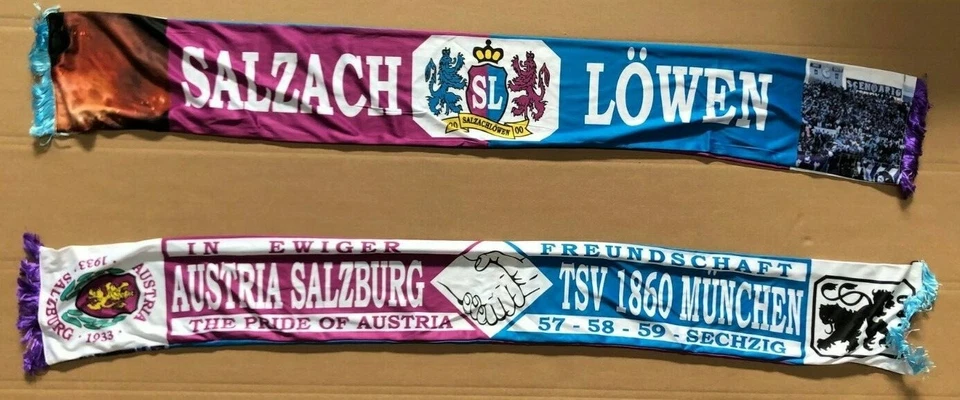 Fan Freundschafts-Schal Fussball "Austria Salzburg & 1860 München" Seidenschal