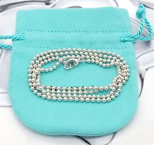 Collar de inodoro Tiffany & Co. con cuentas de bola cadena de 30" en plata de ley 925 - Imagen 1 de 9