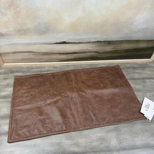 Pottery Barn/Villa Classic Home Gaona Leather Lumbar Pillow Cover Brown Read - Picture 1 of 10