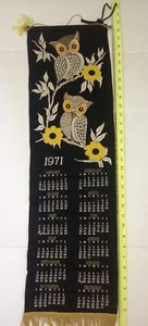 1971 Owl Halloween Felt Calendar - Picture 1 of 4