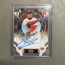 Rafael Devers Topps High Tek 2019-2020 Clear Holo ON CARD Auto Boston Red Sox