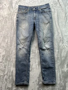 Levis 511 Mens Sz 29x30 Blue Jeans Slim Fit Distressed Guys Work Street Stretch - Picture 1 of 11