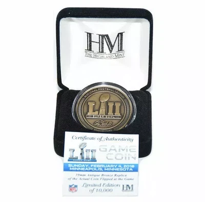 Moneda de bronce abatible The Highland Mint NFL Philadelphia Eagles Super Bowl 2018 Foto 1 de 2