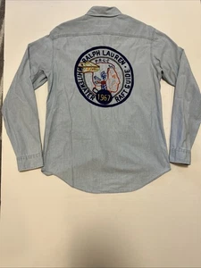Vtg Polo Ralph Lauren Indian Head Chief Western Chambray Raft Guide Shirt size M - Picture 1 of 17