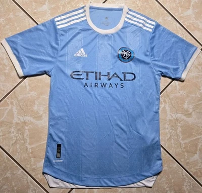 Camiseta de futebol Adidas 2020/21 NYCFC Nova York azul autêntica MLS masculina GG - Imagem 1 de 4