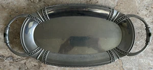 Vintage Lenox 19" Stainless Steel Serving Tray Beaded Edge Decorative Handles - Picture 1 of 9
