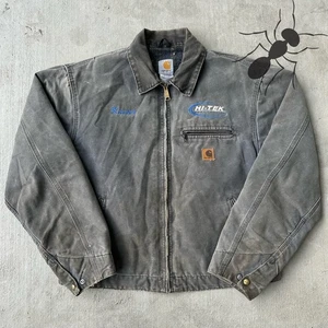 Vintage Y2K Carhartt J97 PTL gray Detroit work wear jacket - Picture 1 of 8