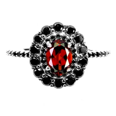 925 Sterling Silver Ring Oval Mozambique 7x5mm Spinel Gemstone Jewelry Size 7 - Image 1 of 4