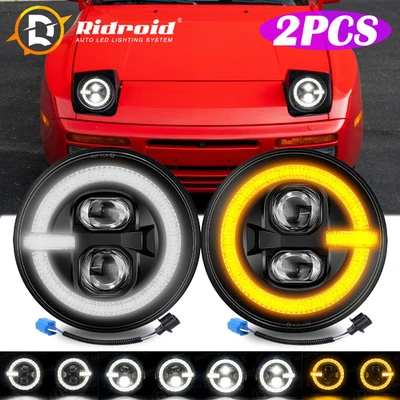 Par de faros LED de 7 pulgadas DRL y señal de giro combo aptos para Porsche 944 1983-1991 Foto 1 de 4