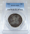 1833 CAPPED BUST SILVER HALF DOLLAR PCGS GUN METAL TONED AJCA-AHH-3