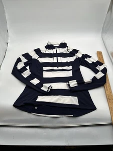Lululemon Run Switch Back 1/2 Zip Striped Pullover Women’s 12 I - Picture 1 of 10