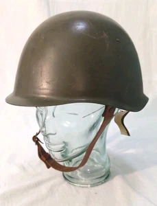 WW2 BULGARIAN  STEEL COMBAT HELMET WWII  size 58 Leather Lining And Chin Strap - Picture 1 of 10