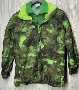 Columbia Youth Windbreaker 2-in-1 Jacket Green Outerwear Jacket Size Boys M - Picture 1 of 7