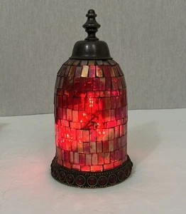 Cúpula de mosaico rojo marrón iluminación gótica votiva decoración del hogar - Imagen 1 de 5
