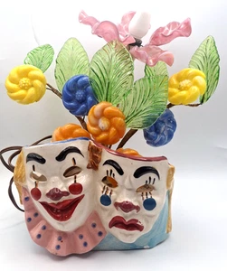 Vintage Ceramic Clowns with Art Glass Flowers Lamp, 1960s - Picture 1 of 21