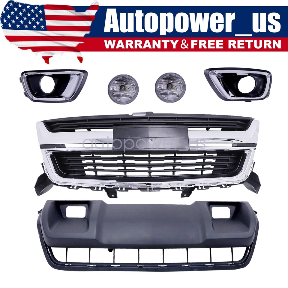 6Pcs of Front Grille/Lower Skid Plate/Fog Light For Chevrolet Colorado 2015-2020 - Image 1 of 4