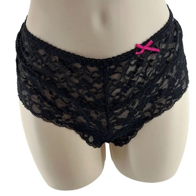 Panty Cosmopolitan Inky Negro Encaje Cheeky Sassy XL Panty Foto 1 de 4