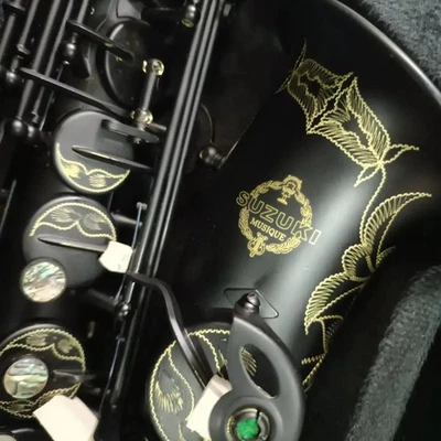 Japan professional alto saxophone flat E high end matte black look saxophone  - Image 1 of 4