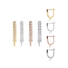 Sterling Silver 925 Leverback Earring Hooks 15x2mm * Plated findings with CZ