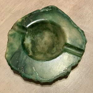 Vintage Genuine Italian Alabaster Ashtray Hand Carved Italy VG Green - Picture 1 of 8