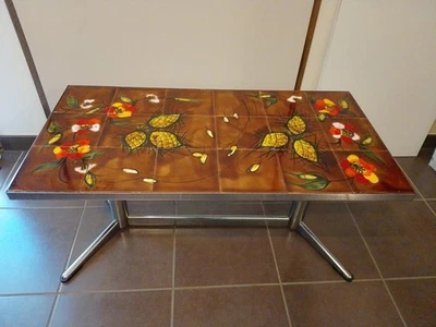 Table basse ceramique Vallauris. Modèle "La Grange" années 60/70 - Photo 1/4