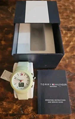 Tommy Hilfiger 1700071 Sport Green Rubber Silicone Strap Unisex Watch Box Tags - Image 1 of 4