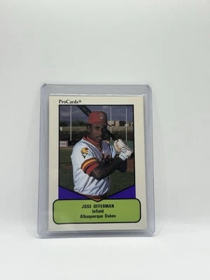 1990 PROCARDS AAA #75 JOSE OFFERMAN ROOKIE RC ALBUQUERQUE DUKES - Image 1 of 2