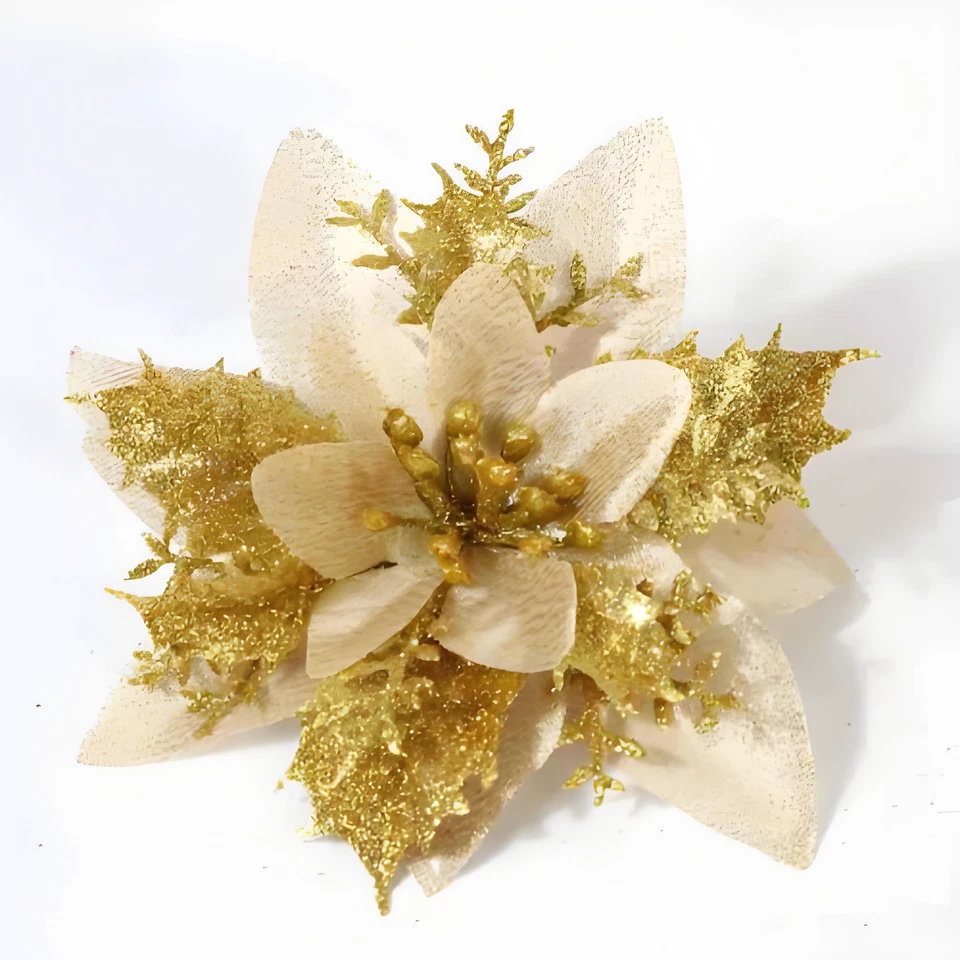 Árbol de flores artificiales brillantes grandes de Navidad colgante fiesta decoración de Navidad Foto 1 de 4