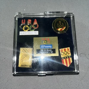 1992 US Olympic Pin Collector's Set of 5 Pins Albertville CBS JC Penny FREE SHIP - Picture 1 of 5
