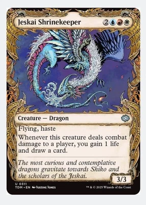 Jeskai Shrinekeeper (Showcase FOIL) | MTG TDM | EDH Commander Dragon | NEW NM - Image 1 of 3