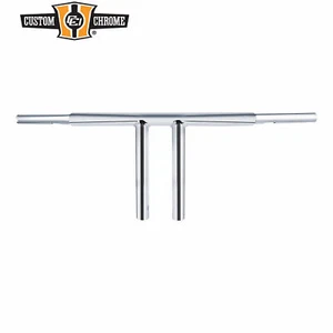 10"Rise 1-1/4" T-Bar Handlebar Bar Fits For Harley Softail Chopper Custom Chrome - Picture 1 of 6