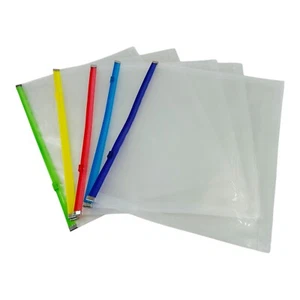 5 Count Pendaflex Poly Zip Envelope Zipper Closure 10 x 13 Clear/Assorted - Picture 1 of 8