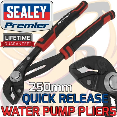 SEALEY 250mm Water Pump Pliers Quick Release Adjustable Water Pump Plier Grips - Image 1 of 3