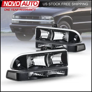 CONJUNTO (2) Conjunto de faros negros y luces de parachoques para camioneta Chevy S10 Blazer 98-04 - Imagen 1 de 11