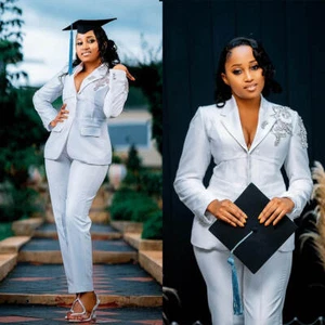 Abiti da donna formali set 2 pezzi tacca bavero business casual abbigliamento attivo - Foto 1 di 10