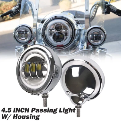 Luces de paso LED de 4,5" pulgadas + soporte de cubo de carcasa para Suzuki Boulevard C50 Foto 1 de 4