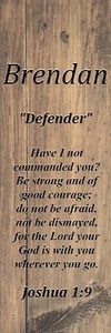 Brendan "Verteidiger" Andenken Name Bedeutung Lesezeichen mit Bibelvers und Quaste  - Bild 1 von 2