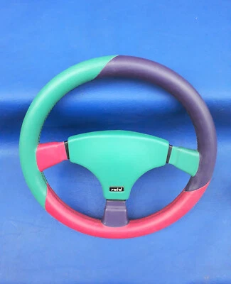 34er 3 Farben Raidsportlenkrad ABE +mintgrüner Prallschutz passt fürAudi bis VW - Bild 1 von 4